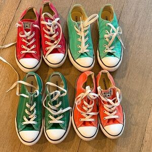 Converse Chuck Taylor Low Tops - Red, Green, Sea Green, and Orange